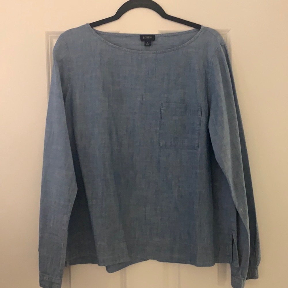 Denim J Crew shirt with pocket